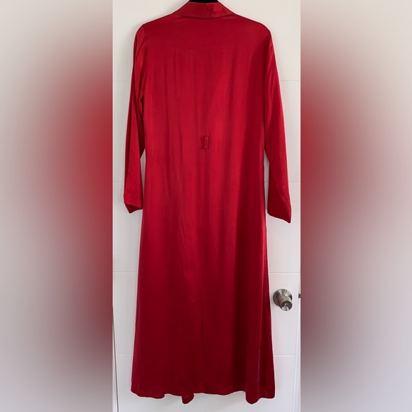 La Perla Silk Dressing Gown Dress Maxi Robe Large Red - Picture 2 of 4